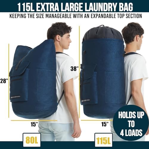 Laundry Backpack Heavy Duty, 115L Extra Large Laundry Bag - Image 2