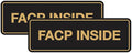 Signs ByLITA Standard FACP Inside Sign | Fire Safety Signage (Black/Gold) - Small 2 Pack