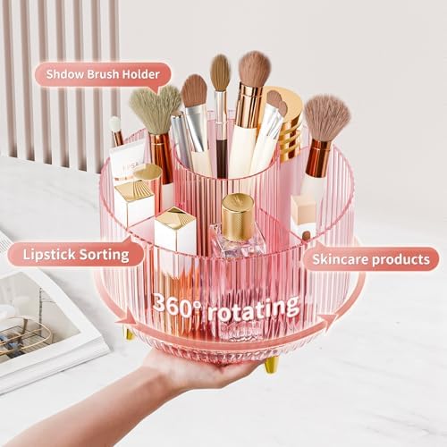 Clear Rotating Makeup Organizer Countertop - Image 2