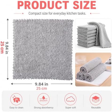 10Pack Microfiber DishCloths, Reusable Dishwashing, Lint Free, Quick Dry Towel - Image 4
