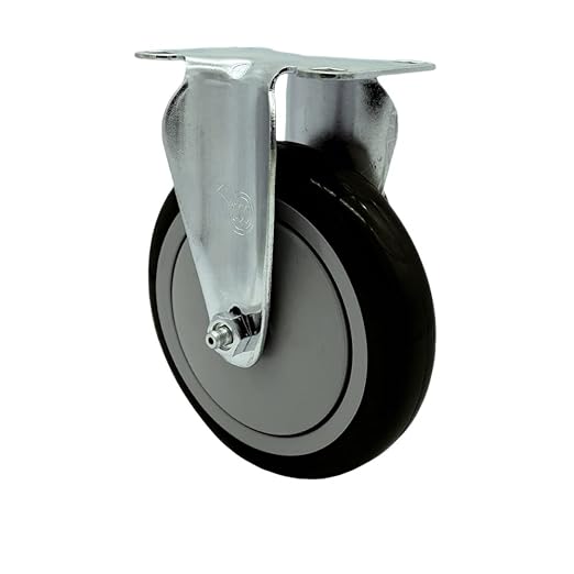 Service Caster Brand Replacement Caster for Uline Caster H-5540R-Rigid Top Plate Caster with 5 Inch Black Polyurethane Wheel-Light Duty Replacement Caster-Fits Carts, Dollies and Poly Box Truck H-3840