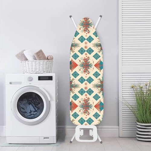Geometric Rhombus Ironing Board Cover, Christmas Holly Applicable Standard Size - Image 3