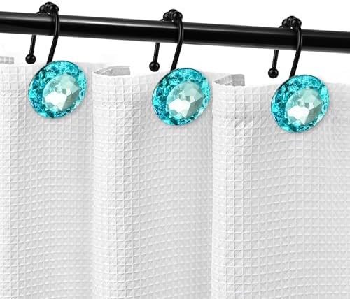 Sunlit Luxury Design Round Teal Blue Diamond Crystal Gem Bling - Image 5