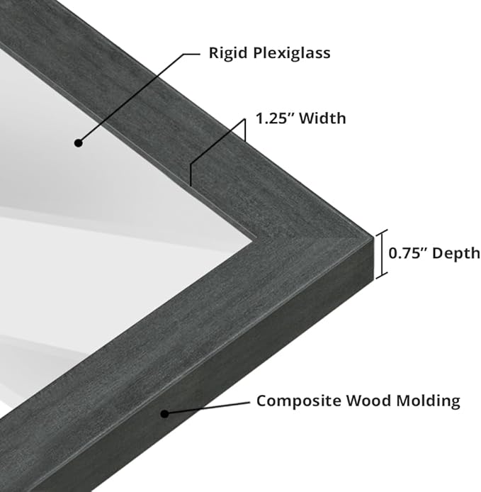 wallsthatspeak 18x23 Slate Gray Picture Frame for Puzzles Posters Photos or Artwork