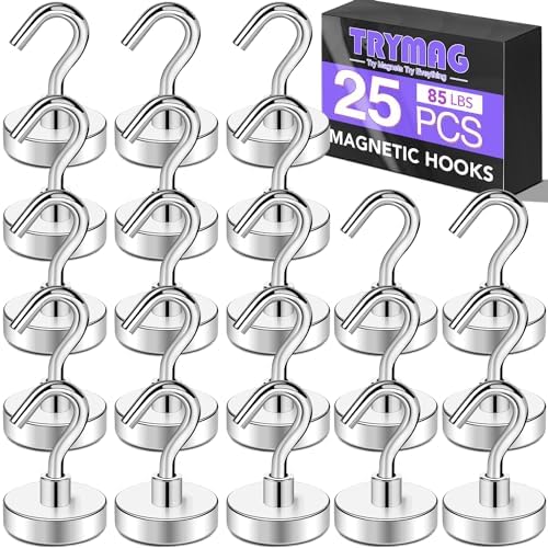 TRYMAG Magnetic Hooks for Cruise Cabins, 25 Pack by TRYMAGMagnets