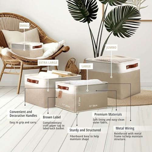 DECOMOMO Storage Bins, Large Fabric Storage Baskets - Image 6