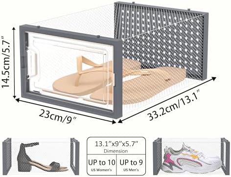 HOMIDEC Clear Shoe Storage Boxes, Stackable Shoe Organizer - Image 3
