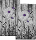 Black White Hand Towels Rustic Purple Daisy Butterfly Farmhouse Absorbent by Granbey