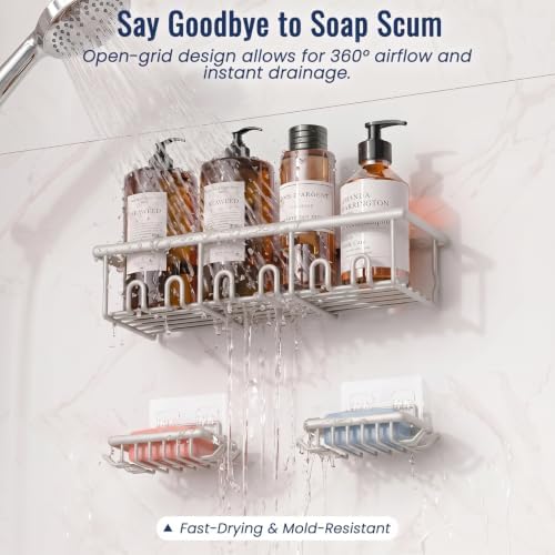8 Pack Adhesive Rustproof Shower Caddy - Image 5