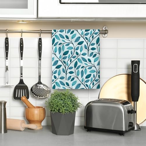 Green Leaves Kitchen Towels Decorative Set 2 Cute Botanic Tea Towel - Image 6