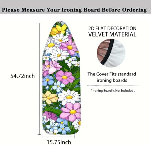 Nuxovilar Mixed Flowers Ironing Board Cover 15x54 Polyester - Image 4