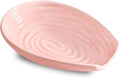 Spoon Rest for Kitchen Counter, Ceramic Cooking Spoon Holder for Stove Top, Porcelain Utensil Rest for Spatula, Ladle, Tong and Spoon, Modern Kitchen Accessories Decor, Pink