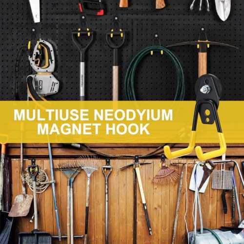 Landhoow 6 Pcs Large Magnetic Hooks Heavy Duty Garage Magnet Hooks Strong - Image 3