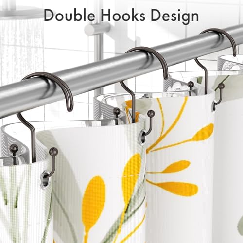 Bathway Bronze Shower Curtain Hooks Ring, Rust Proof Metal Shower Hooks - Image 2