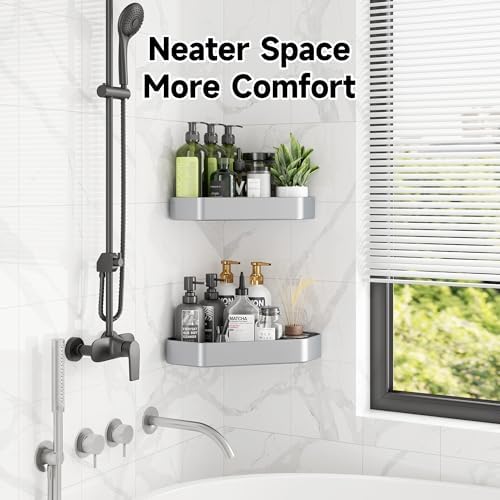 Veken Aluminum Corner Shower Caddy 4-Pack, Never Rust&Large Capacity - Image 6