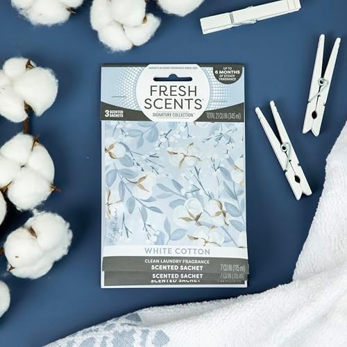 Fresh Scents White Cotton Scented Sachets 6 Pack - Image 5