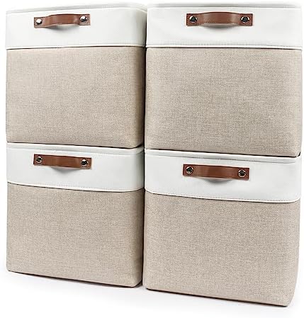 Bagnizer 13x13 Cube Storage Bins, Collapsible Fabric Storage Box, 4 Pack Closet by Bagnizer