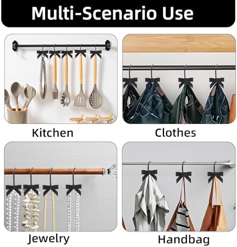 Decorative Shower Curtain Hooks, Luxury Bowknot Shower Curtain Rings, Modern - Image 6