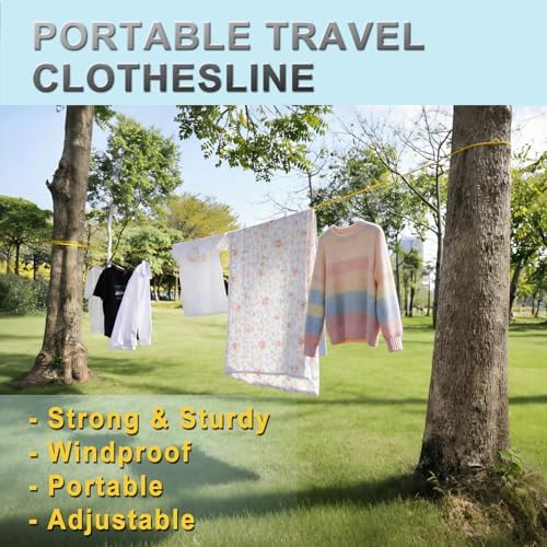 Portable Travel Clothesline, Windproof Clothes Laundry Line - Image 2