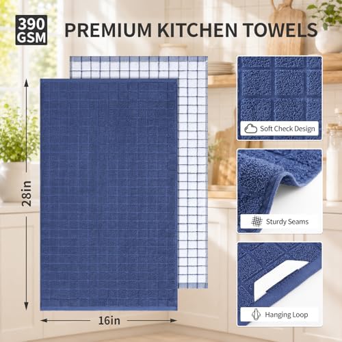 Kitinjoy Premium Kitchen Towels, Large 100% Cotton Terry 390 GSM Kitchen Hand - Image 2