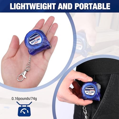 WORKPRO Mini Tape Measure, Inch/Metric Scale Pocket Size Small Tape Measure - Image 6
