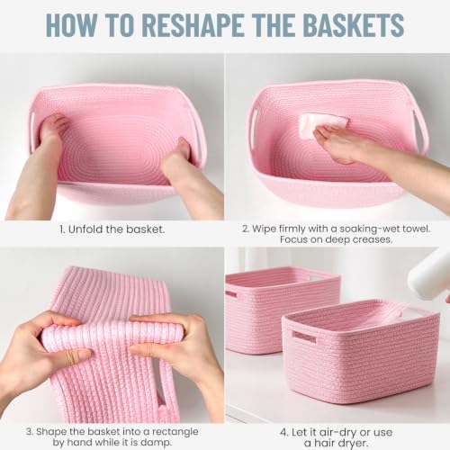 5 Pack Woven Storage Baskets, Decorative Storage Bins - Image 6