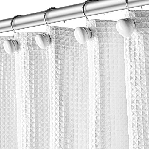 Creative Scents White Shower Curtain Hooks Decorative | Set of 12 - Image 2