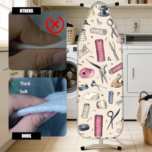 Nuxovilar Sewing Tools Cotton Ironing Board Cover 15x54 Fabric - Image 4