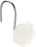 Rose Shower Curtain Hooks, Glow in The Dark, Pretty Floral Themed Elegant by SIMPLE+CLEVER+HOMES+365
