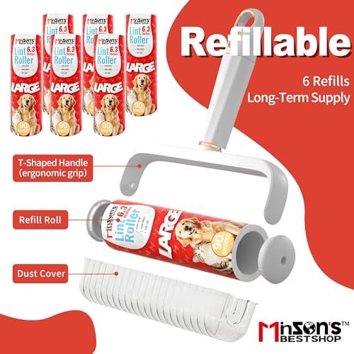 Minson’s BestShop Extra Sticky Lint Roller, 6.3” Extra Wide - Image 4