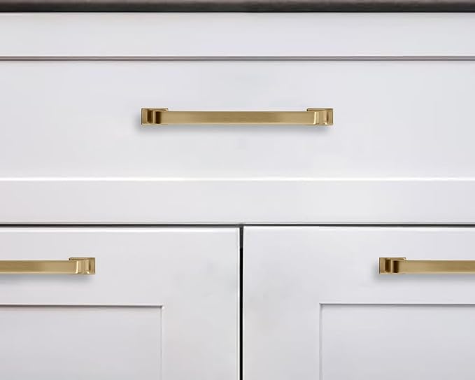 KHTUMEWARE 10pk 8" Cabinet Handles Champagne Bronze Pulls - Warm Brass Drawer Pulls - Kitchen Cabinet Hardware