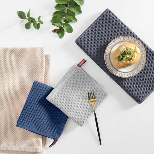 Homaxy 8 Pack 100% Cotton Kitchen Towels and Dishcloths Set - Image 6
