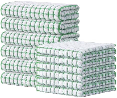Kitinjoy Cotton 12 Pack Kitchen Towels and Dishcloths Sets by Kitinjoy