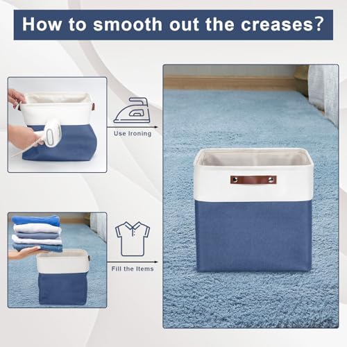Bagnizer 13x13 Cube Storage Bins, Collapsible Fabric Storage Box, 4 Pack Closet - Image 5