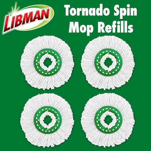 Libman Tornado Spin Mop Refill Microfiber Heads, 4 Pack - Image 2