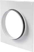 White Duct Connector Flange - 8 Inch Ducting - Galvanized Steel with Rubber Gasket - Straight or Flex Pipe Flange for Heating, Cooling, Air Ventilation Systems