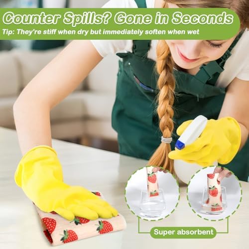 Lucomb Swedish Dish Cloths for Kitchen | 6-Pack Super Absorbent Washable - Image 4