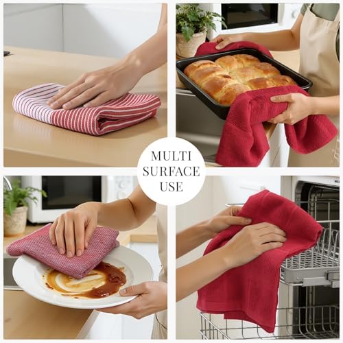 Homaxy 6 Pack Cotton Terry Premium Kitchen Towels, 18 x 28 in - Image 4