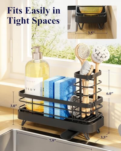 Kitsure Sponge Holder for Kitchen Sink, 7.9" x 3.5" x 6.0" - Image 5