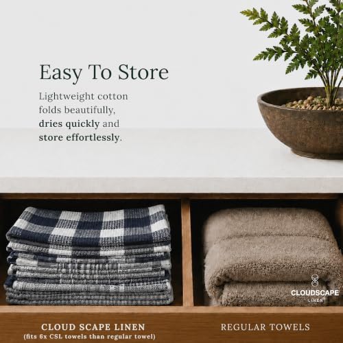 Cloud Scape Linen Premium Kitchen Towels Set of 6, Quick Dry - Image 7