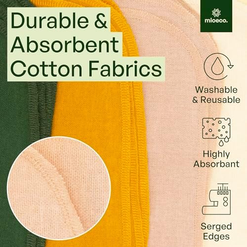 mioeco 24 Pack Reusable Kitchen Paper Towels, Organic Multicolor Cloths - Image 4