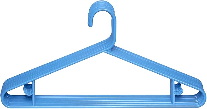 Clorox Blue Plastic Clothes Hangers – 10 Pack | Ideal by Clorox