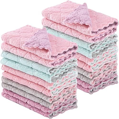 GADIEDIE 20 Pack Kitchen Dish Cloths Dish Towels, Super Absorbent Coral Fleece by GADIEDIE
