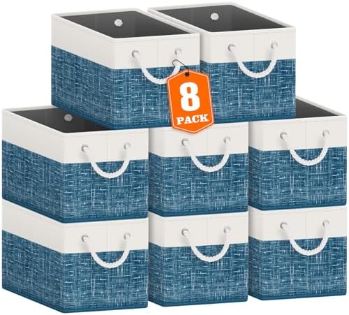 Fab totes Storage Bins 8-Pack, Foldable Storage Baskets by Fabtotes