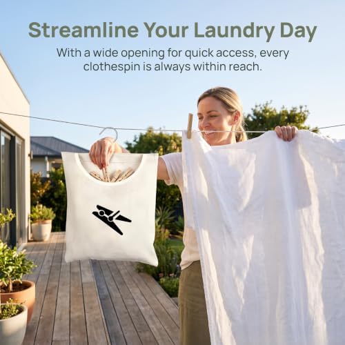 Clothespin Bag, 12 x 11 in Hanging Storage Holder - Image 2