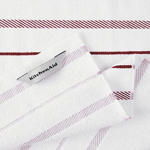 KitchenAid Albany Kitchen Towel 4-Pack Set, Smoked Paprika Red/White - Image 4