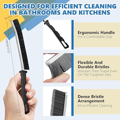Crevice Cleaning Brush Set – Hard Bristle Gap Cleaning Tool - Image 4