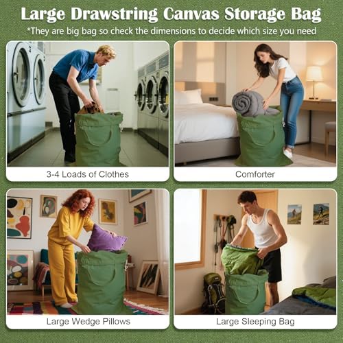 Canvas Laundry Bag 33"Wx 35"H, Extra Large Heavy Duty Hamper Liner - Image 5