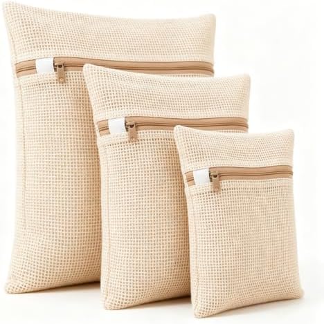 Cotton Mesh Laundry Bags, Clothes and Shoes, Natural Breathable Washer and by Unknown