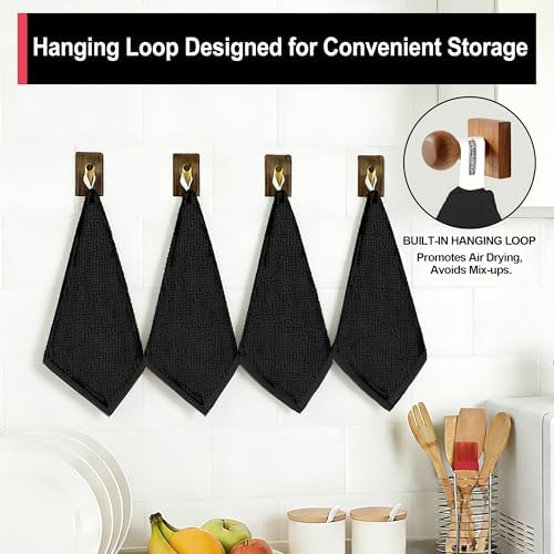 Microfiber Cleaning Cloth, 12 Pack Black Cleaning Rags, Reusable Microfiber - Image 3